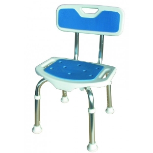Taboret/ krzesło prysznicowe z oparciem Blue